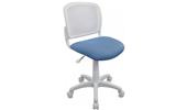 Бюрократ (BURO) Кресло офисное CH-W296NX белый пластик и сетка, ткань голубая 
